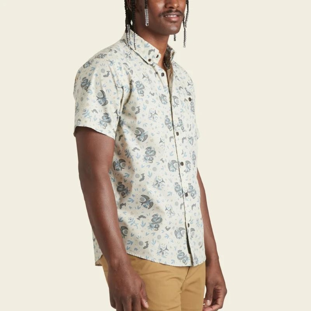 Howler Bros Mens Mansfield Snapshirt Air & Sea Short Sleeve Button Down Large